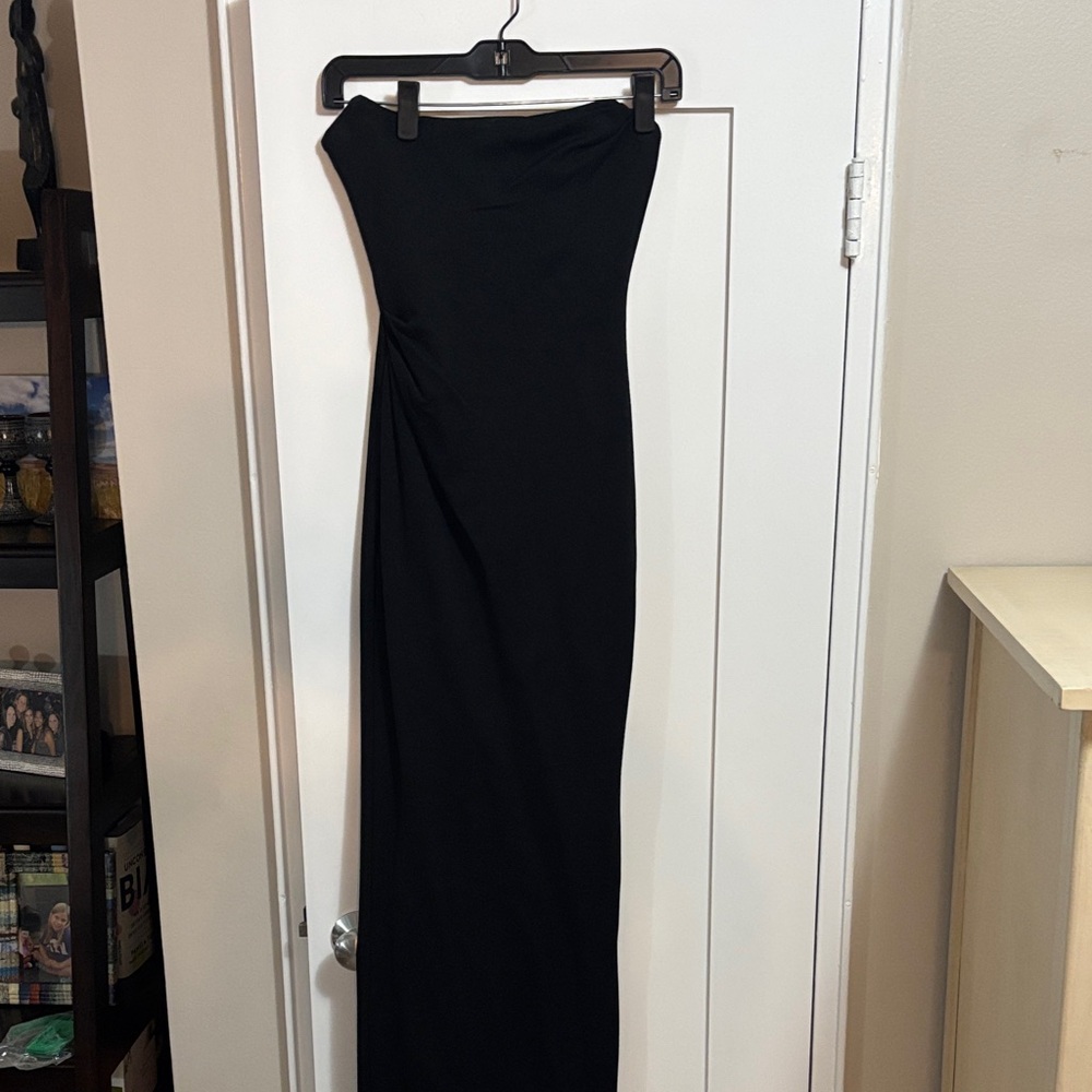 Michael Costello Elegant Black Strapless Dress